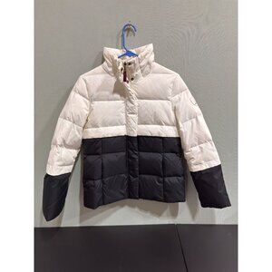Tommy Hilfiger Womens Colorblock Puffer Jacket M Black & White Winter Coat